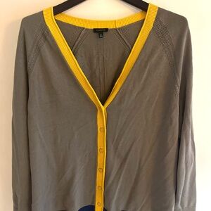 Talbots Women’s Button Up Sweater Cardigan Size XL  Green Mustard Long Sleeves